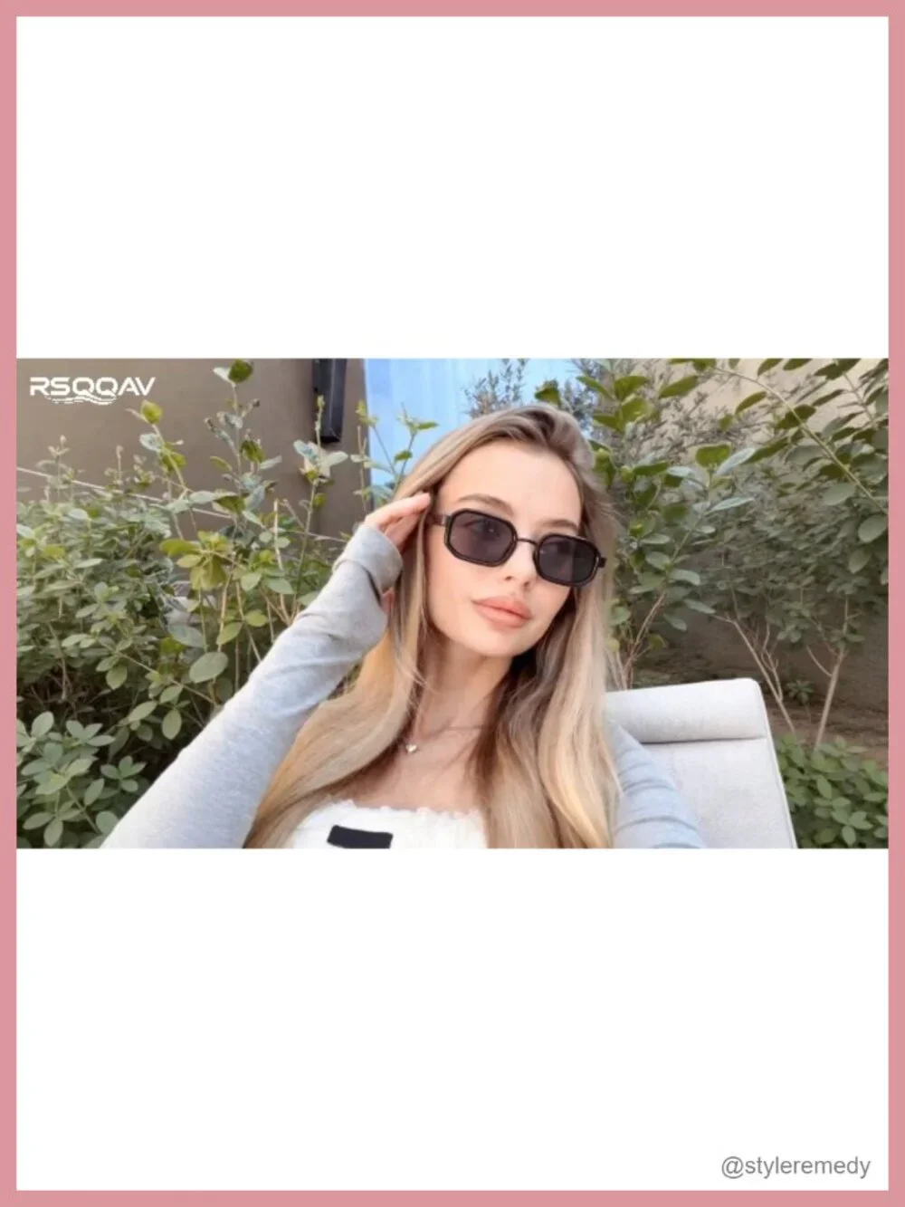 Retro Rectangle Sunglasses UV400 Protection Stainless Steel Frame Unisex